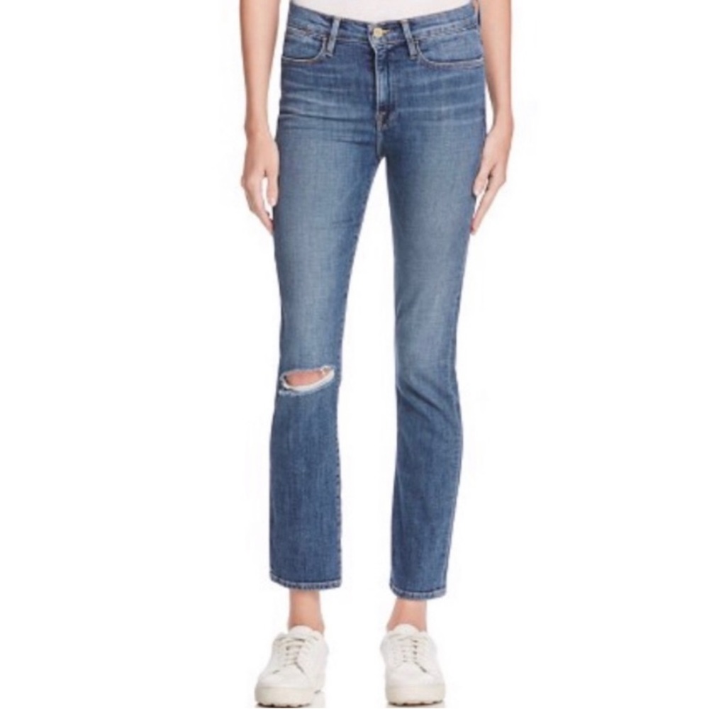 FRAME Denim Le High Straight Distressed Jeans Size 28